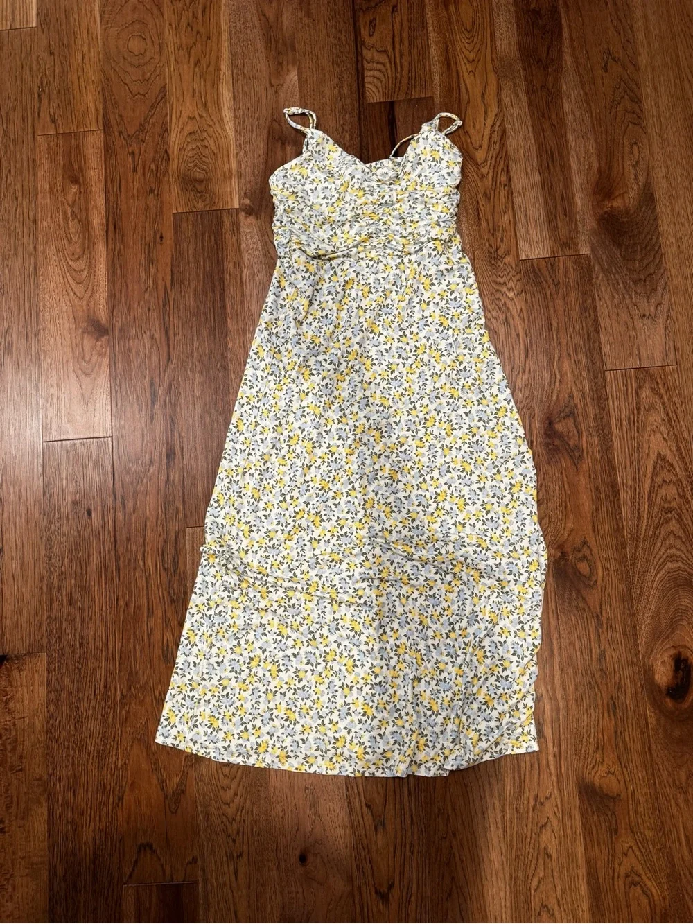 ZSuppy Faya Idra Yellow & Blue Floral Maxi Dress - Picture 6 of 12